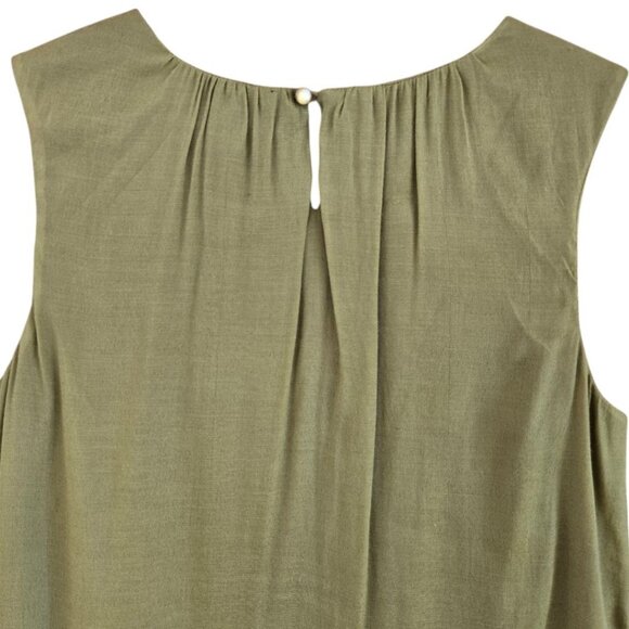 Coldwater Creek Womens Sleeveless Rayon Tank Top Keyhole Back Olive Green Size M - Picture 4 of 8